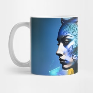 The Allure of the Leopard with a Fabled Female Visage Mug